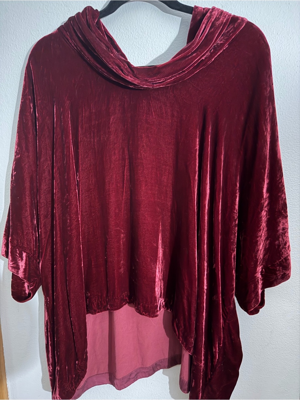 Eileen Fisher Velvet Top in Burgundy